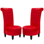 AVAWING Lot de 2 chaises de trône royales rembourrées et pieds en bois d'hévéa