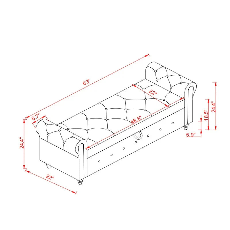 Banc ottoman avec rangement