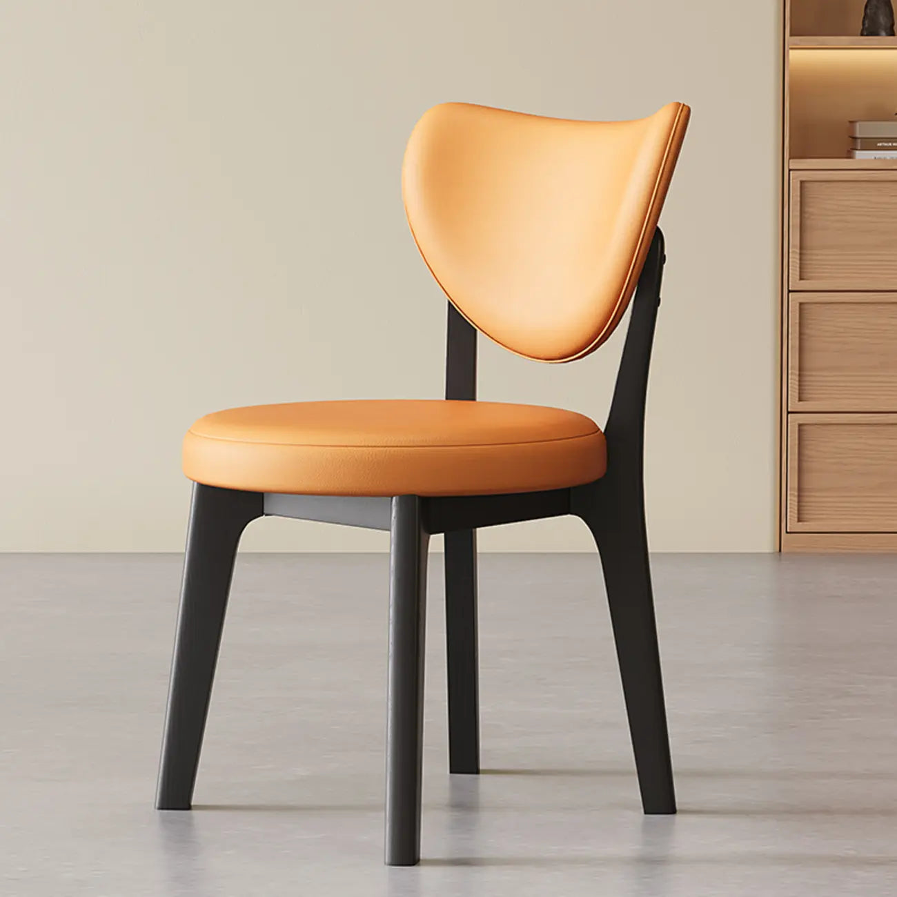 Chaise de salle à manger sans accoudoirs moderne en similicuir à dossier haut