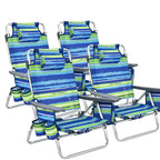 Lot de 4 chaises de plage pliantes de randonnée Costway, 5 positions d'extérieur - Voir détails