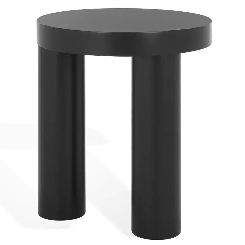 Table d'appoint en bois à trois pieds Bary Round 3 - SFV7715 - Noir - Safavieh Couture