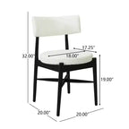 Christopher Knight Home Lumen Chaises de salle à manger modernes en bois d'hévéa et mélange de lin (lot de 2)