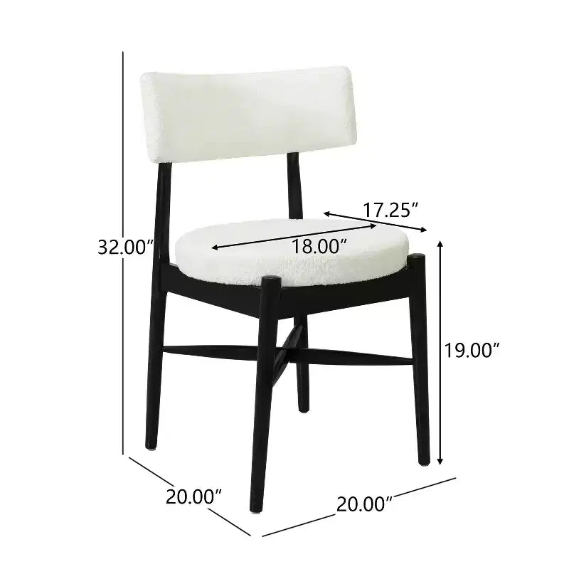 Christopher Knight Home Lumen Chaises de salle à manger modernes en bois d'hévéa et mélange de lin (lot de 2)