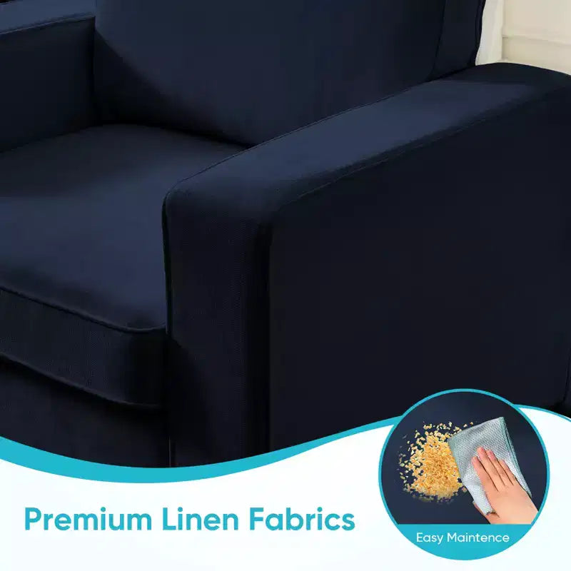 Mjkone Fauteuil pivotant moderne 360°, Fauteuil carré rembourré, Canapé simple confortable en chenille