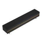 Meuble TV et console média noir Luck Live Farmhouse 86.61 avec tiroirs de rangement dissimulés, armoires fermées, pieds en métal et gestion des câbles