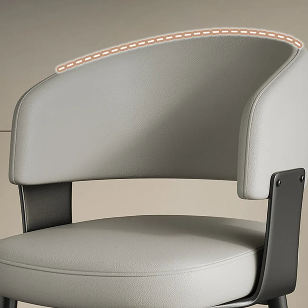 Chaise de salle à manger moderne glamour en cuir