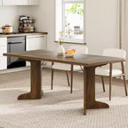 Grande table à manger rectangulaire de 180 cm pour 6 à 8 personnes, table de salle à manger rustique en bois massif avec pieds robustes et plateau solide pour salle à manger