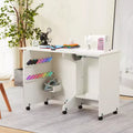 Table pliante Erommy avec étagère de rangement