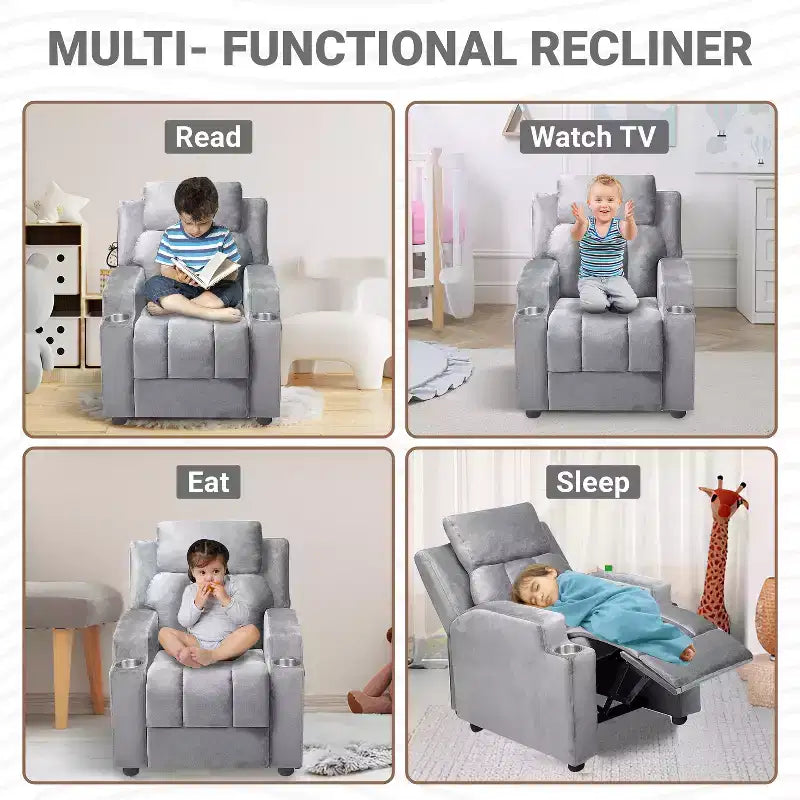 Fauteuil inclinable pour enfants Home Imports Emporium, fauteuil inclinable en peluche pour les tout-petes de 15 ans, fauteuil rembourré confortable pour chambre d'enfant ou chambre à coucher