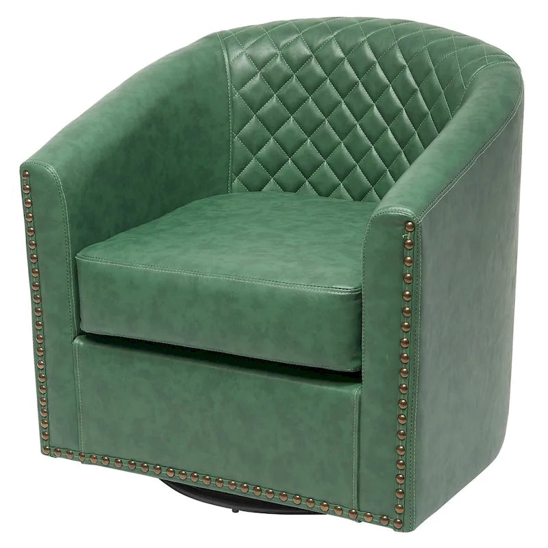 Fauteuil à barillet pivotant en cuir PU touffeté KINWELL 29