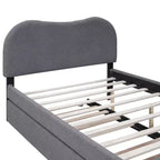 Cadre de lit plateforme rembourré pleine/double avec lit gigogne double – HABITRIO