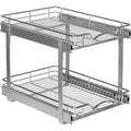Organisateur de placard coulissant à 2 niveaux en métal robuste avec garantie limitée à vie - Fini chrome antirouille