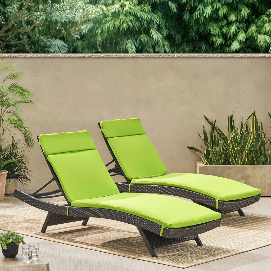 Ensemble de coussins d'extérieur Salem pour chaise longue - Coussins uniquement (lot de 2) par Christopher Knight Home - 79,25L x 27,50W x 1,50H