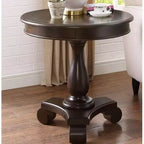 Table d'appoint ronde par Rene, avec un piétement en bois, design classique et robuste