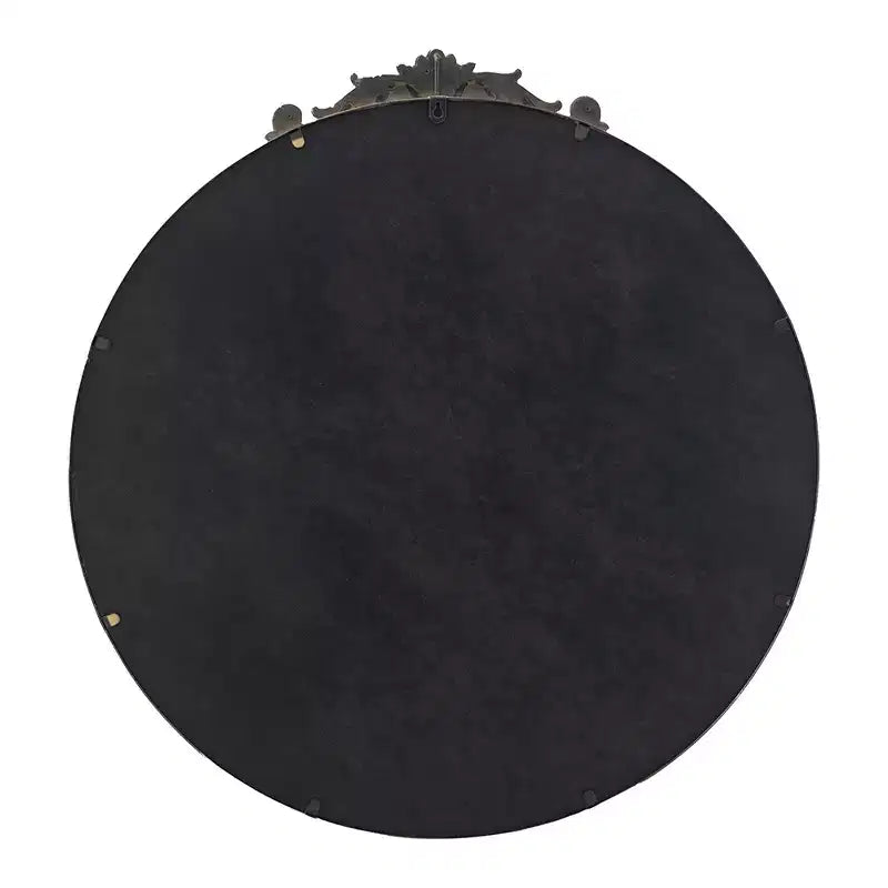 Miroir Mural Rond Doré 30 x 32 Pouces avec Cadre en Métal
