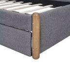 Cadre de lit plateforme rembourré pleine/double avec lit gigogne double – HABITRIO