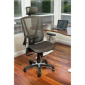 Fauteuil de bureau ergonomique ErgoMax Office entièrement maillé, réglable en hauteur, marron, avec accoudoirs et appui-tête, hauteur maximale de 132 cm