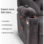 Fauteuil inclinable électrique pivotant et coulissant MCombo avec porte-gobelets et ports USB, en tissu pour chambre de bébé, 7797