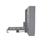 Lit escamotable Queen Size Whisen Modern Design, se pliant dans une armoire avec penderie