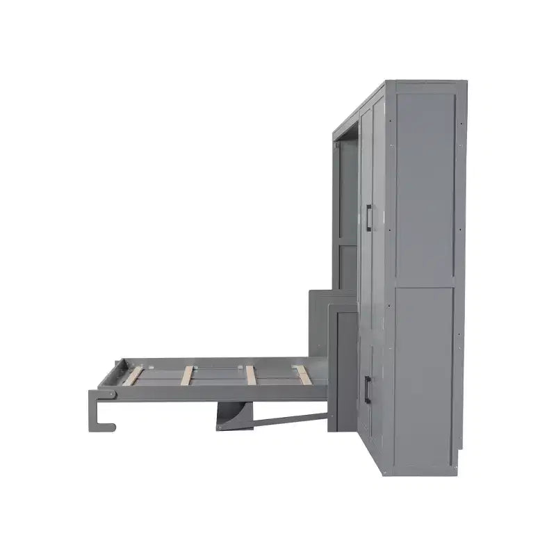 Lit escamotable Queen Size Whisen Modern Design, se pliant dans une armoire avec penderie