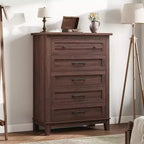 Commode à 5 tiroirs pour chambre à coucher, commode verticale haute de 105 cm avec rangement, commode de rangement en bois pour salon, chambre à coucher