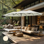 MAISON ARTS Grand Parasol Double Face de 4,5 m avec Base Incluse pour Patio