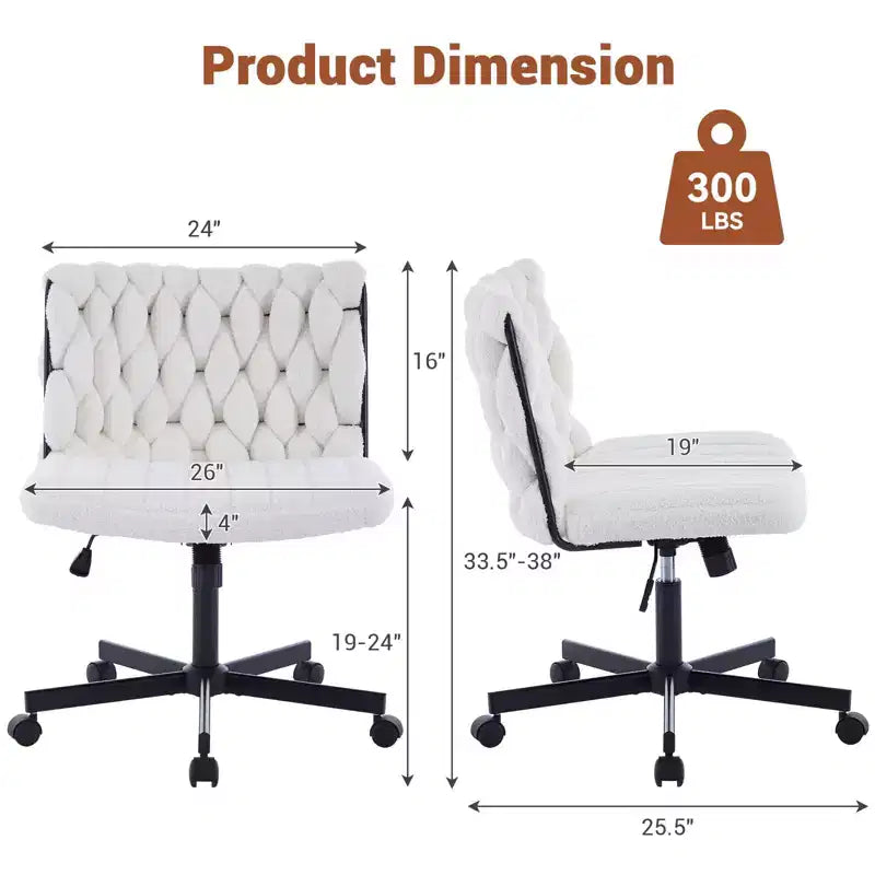 Chaise de bureau à roulettes, Chaise croisée en tissu gris, Chaise de bureau pivotante à roulettes, Chaise d'ordinateur à siège large, Chaise de vanité réglable en hauteur