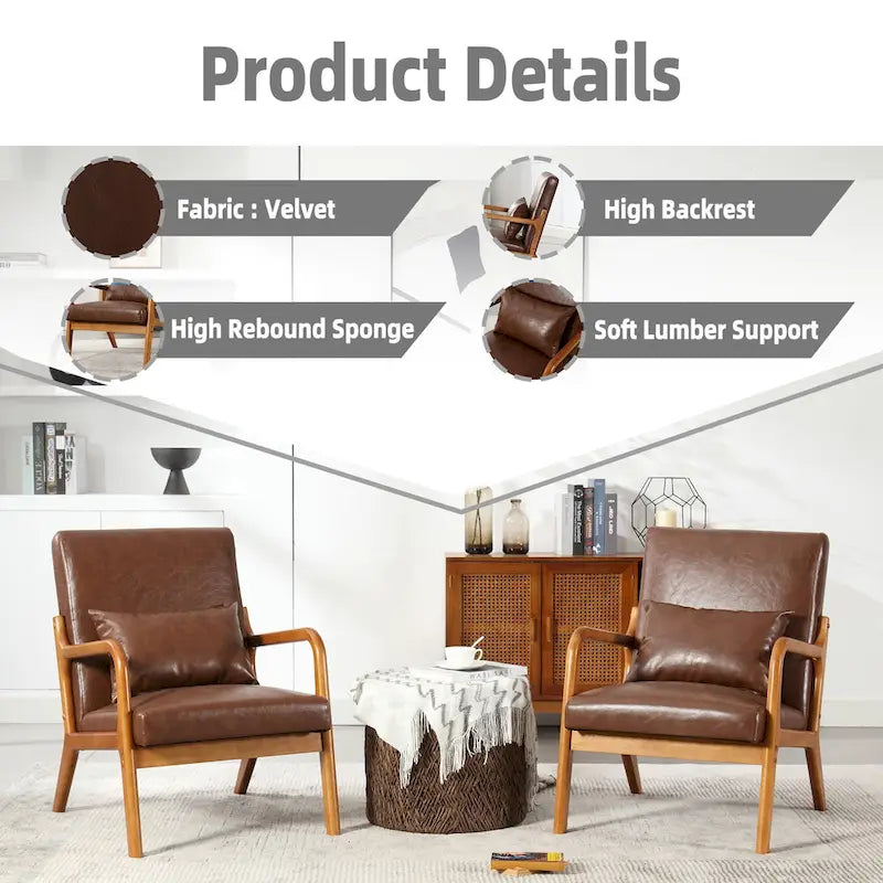 GDFStudio - Fauteuil d'appoint Olivia en velours avec cadre en bois massif et coussin confortable
