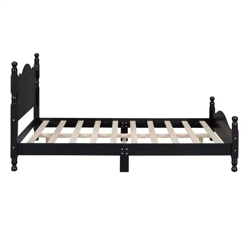 Cadre de lit plateforme en bois Queen Size Whisen, lit plateforme avec support à lattes en bois