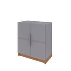 29.92 Cornelia Cabinet Gris/Naturel - Manhattan Comfort : Meuble de rangement et bibliothèque multi-usage