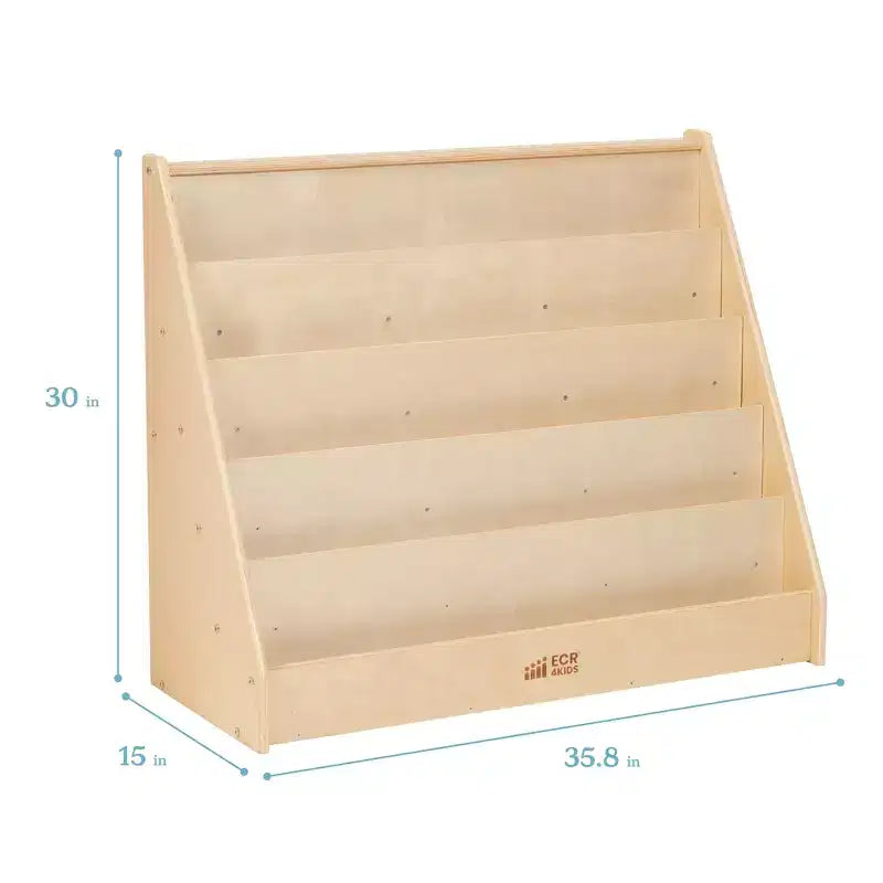 ECR4Kids Étagère à Livres et de Présentation en Bois, Simple Face, Montessori
