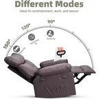 Fauteuil inclinable en cuir surdimensionné, inclinable manuel extra large, chaise longue avec accoudoirs et dossier confortables en éponge 1,5X pour salon, chambre