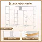 COZONY Meuble TV 55 avec commode en tissu 11 tiroirs et étagères ouvertes, organisateur de rangement pour chambre et salon