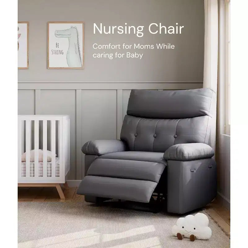 Fauteuil inclinable en cuir surdimensionné, inclinable manuel extra large, chaise longue avec accoudoirs et dossier confortables en éponge 1,5X pour salon, chambre