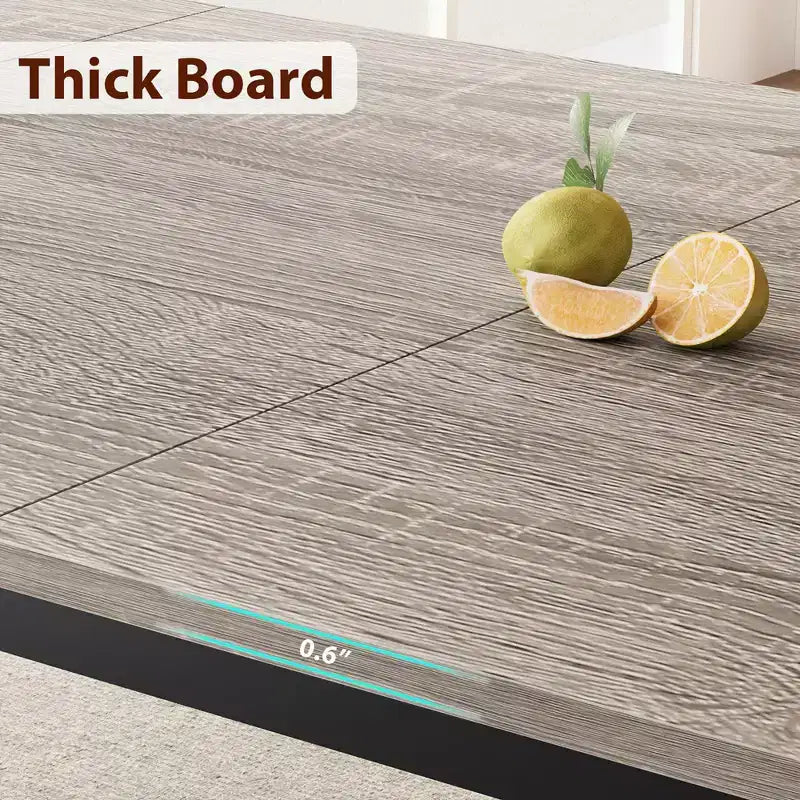 Table de salle à manger industrielle pour 6 à 8 personnes, table de cuisine en bois de 200 cm de long avec cadre en métal robuste et finition marron rustique - 6 places, comptoir rectangulaire