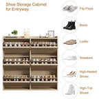46.3 Meuble à chaussures avec 6 tiroirs basculants, Organiseur de chaussures en bois avec étagère réglable, Meuble à chaussures dissimulé pour Couloir, Salon, Entrée