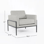 Fauteuil club moderne HomePop rembourré avec cadre en métal