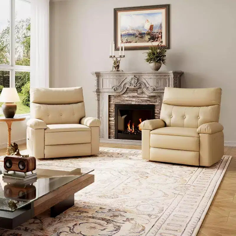 Fauteuil inclinable en cuir surdimensionné, inclinable manuel extra large, chaise longue avec accoudoirs et dossier confortables en éponge 1,5X pour salon, chambre