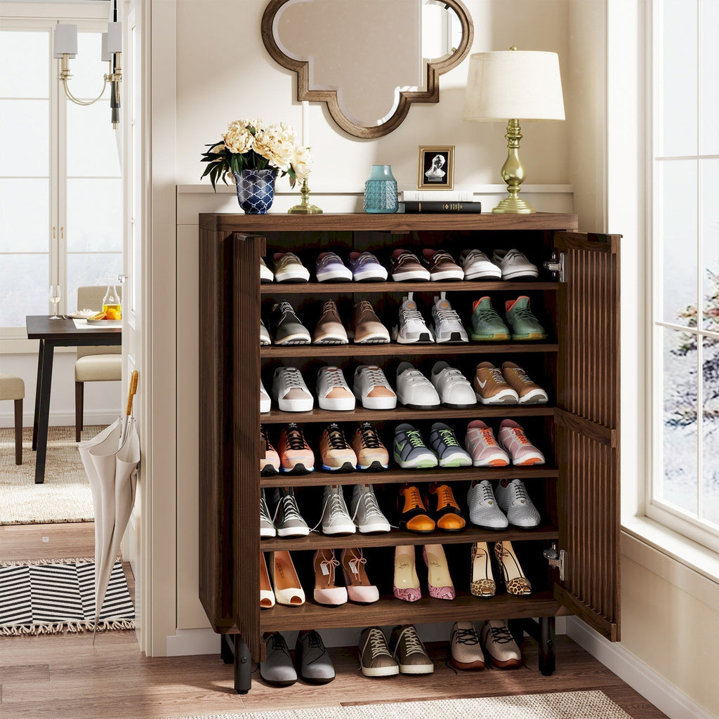 Meuble à chaussures 24 paires avec porte pour entrée et salon