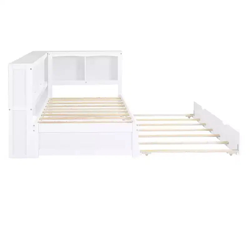 Lit de repos double Whisen Morden Design avec lit gigogne, armoires de rangement et ports USB