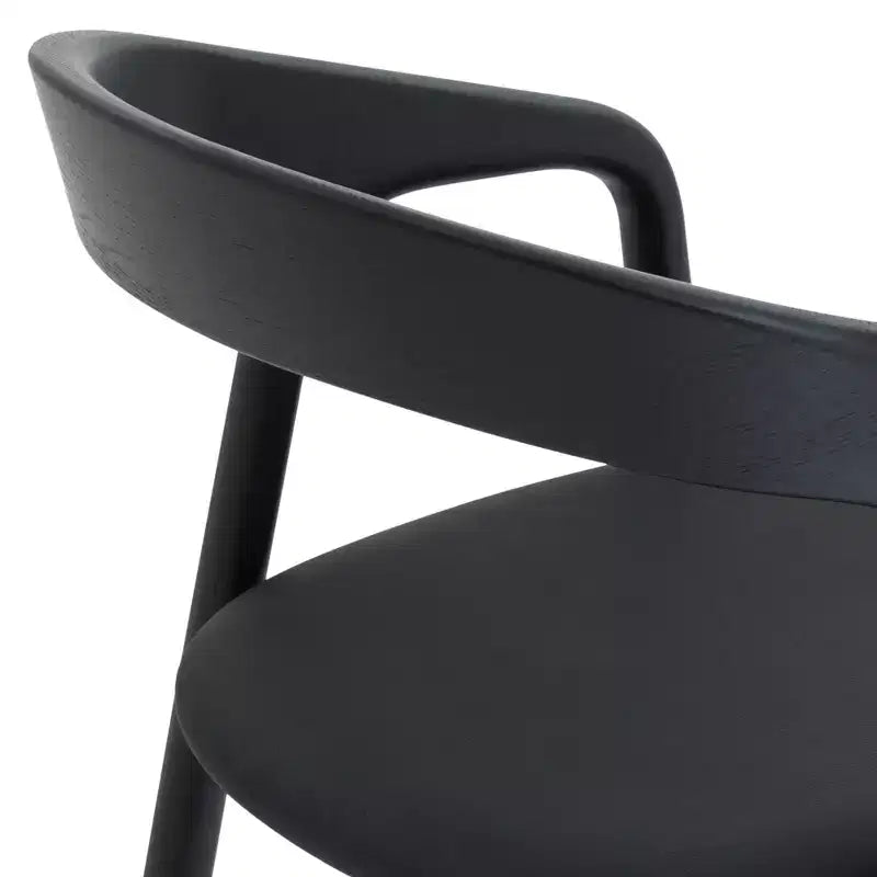 Tabouret de bar hauteur comptoir Apache en bois et similicuir chêne noir Armen Living