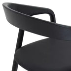 Tabouret de bar hauteur comptoir Apache en bois et similicuir chêne noir Armen Living