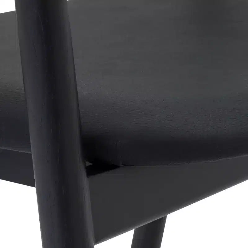 Tabouret de bar hauteur comptoir Apache en bois et similicuir chêne noir Armen Living