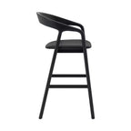 Tabouret de bar hauteur comptoir Apache en bois et similicuir chêne noir Armen Living