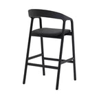Tabouret de bar hauteur comptoir Apache en bois et similicuir chêne noir Armen Living