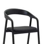 Tabouret de bar hauteur comptoir Apache en bois et similicuir chêne noir Armen Living