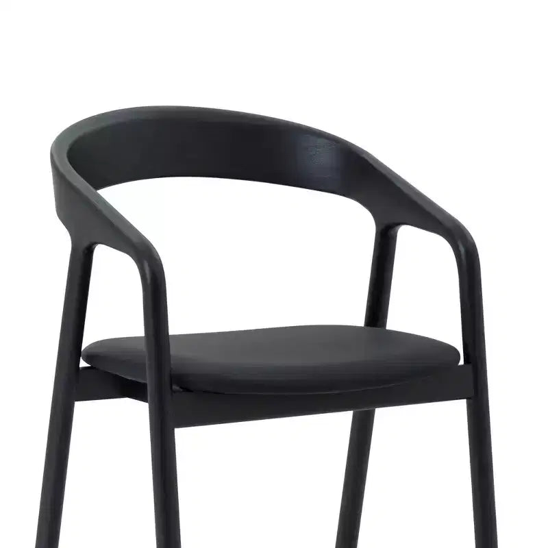 Tabouret de bar hauteur comptoir Apache en bois et similicuir chêne noir Armen Living