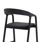 Tabouret de bar hauteur comptoir Apache en bois et similicuir chêne noir Armen Living