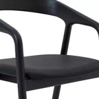 Tabouret de bar hauteur comptoir Apache en bois et similicuir chêne noir Armen Living