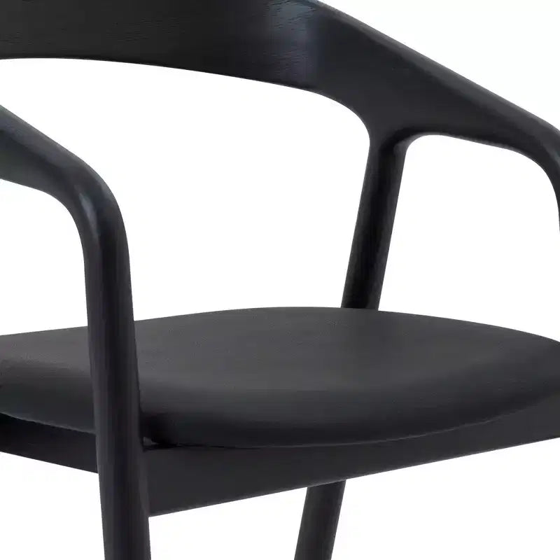 Tabouret de bar hauteur comptoir Apache en bois et similicuir chêne noir Armen Living